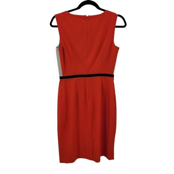 Calvin Klein Womens Retro 60s Colorblock Sheath Dress Sz 4 Red Black Mod Mad Men - Picture 7 of 11